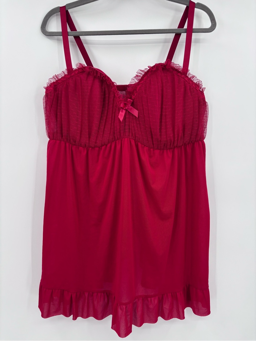 Torrid Coquette Romantic Red Lace Mesh Babydoll Lingerie Chemise Size 4X